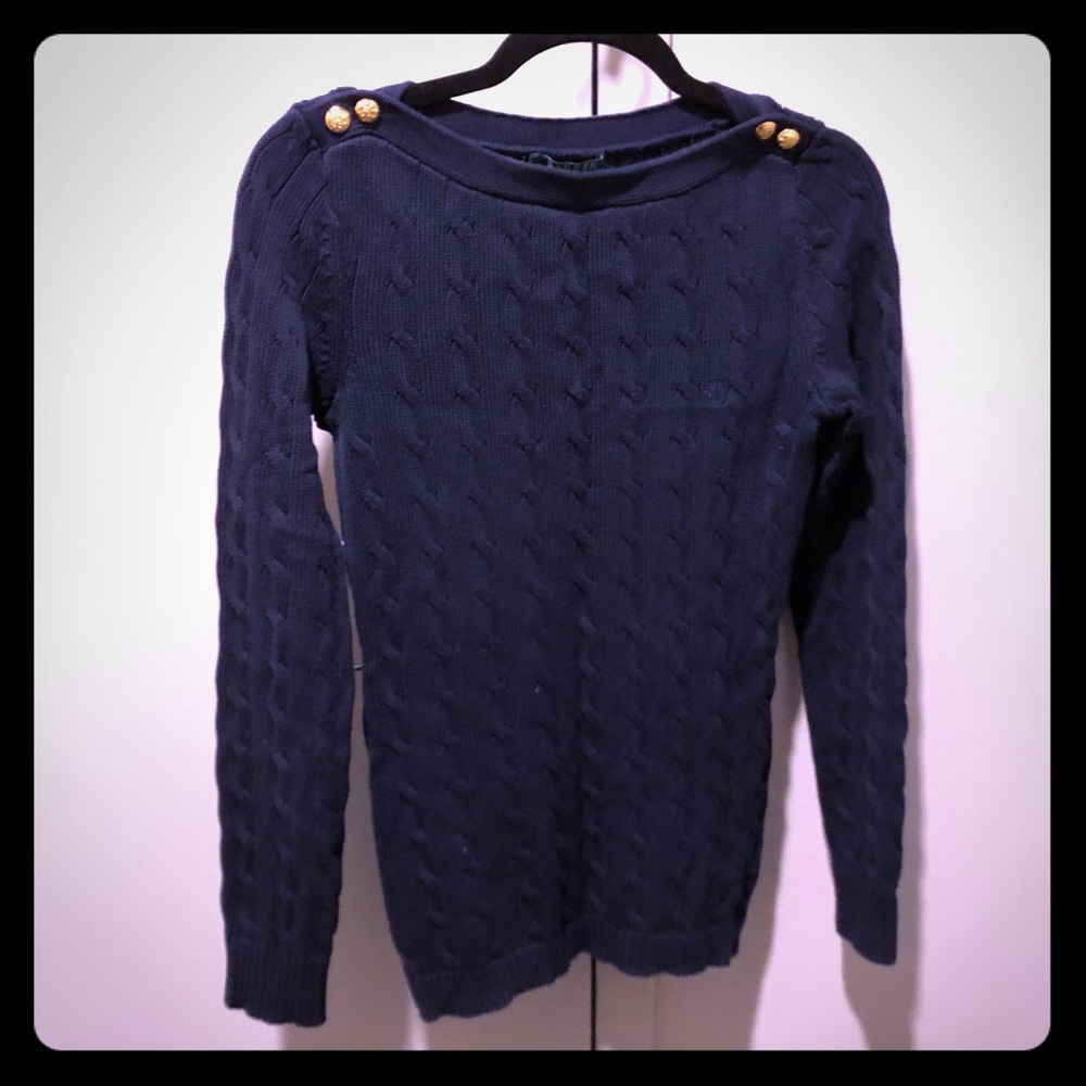 Lauren by Ralph Lauren Navy Cable-Knit